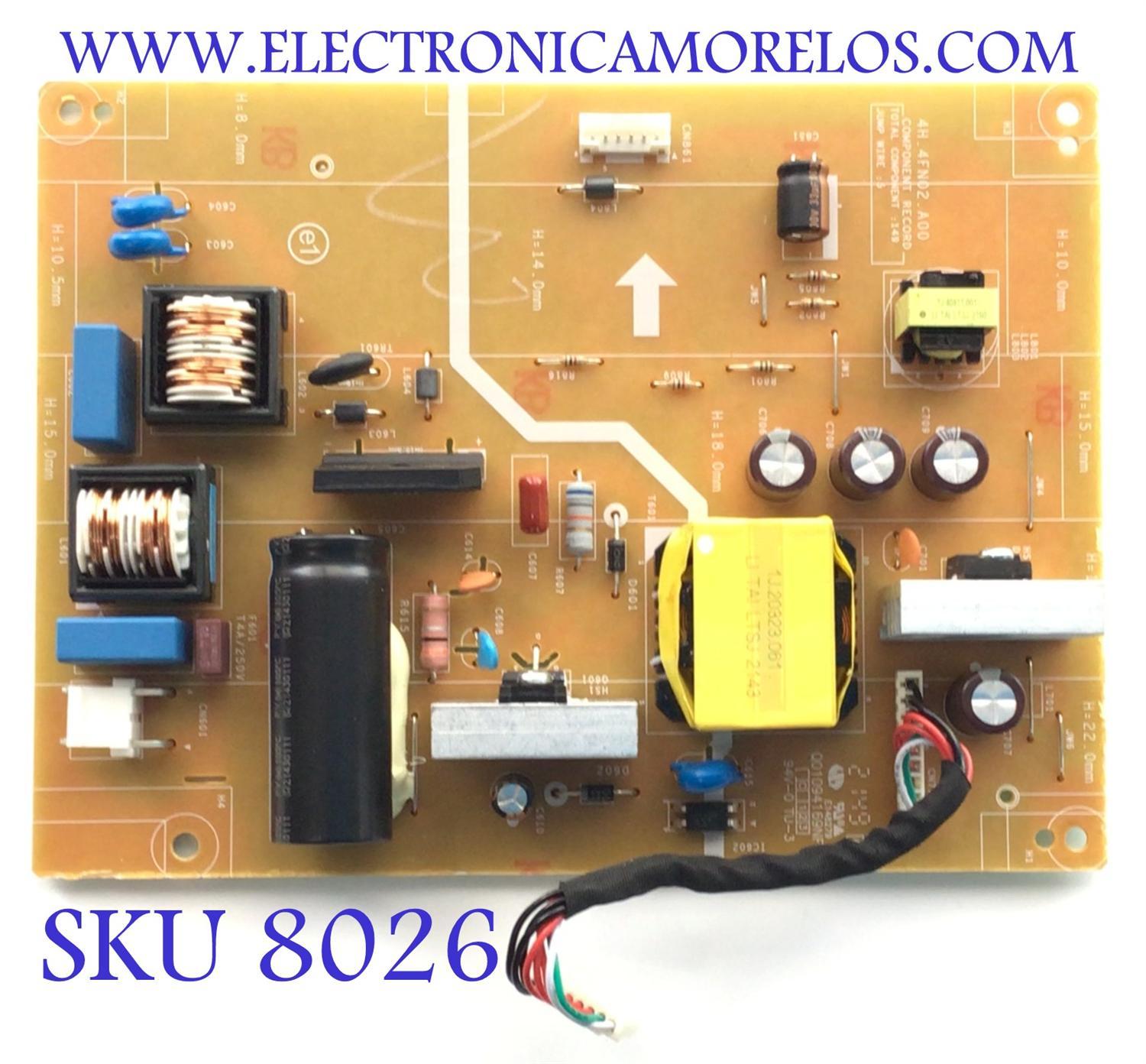 FUENTE PARA MONITOR ALIENWARE / NUMERO DE PARTE 4H.4FN02.A00 / 5E4FN02001 / M4KR6GMW / 2815059 V/ MODELO AW2720HF5